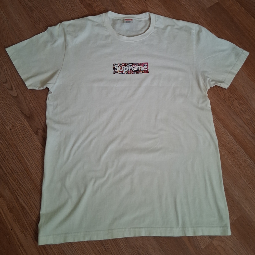 Supreme X Takashi Murakami White T Shirt Sz. XL 100% Cotton Made In Usa